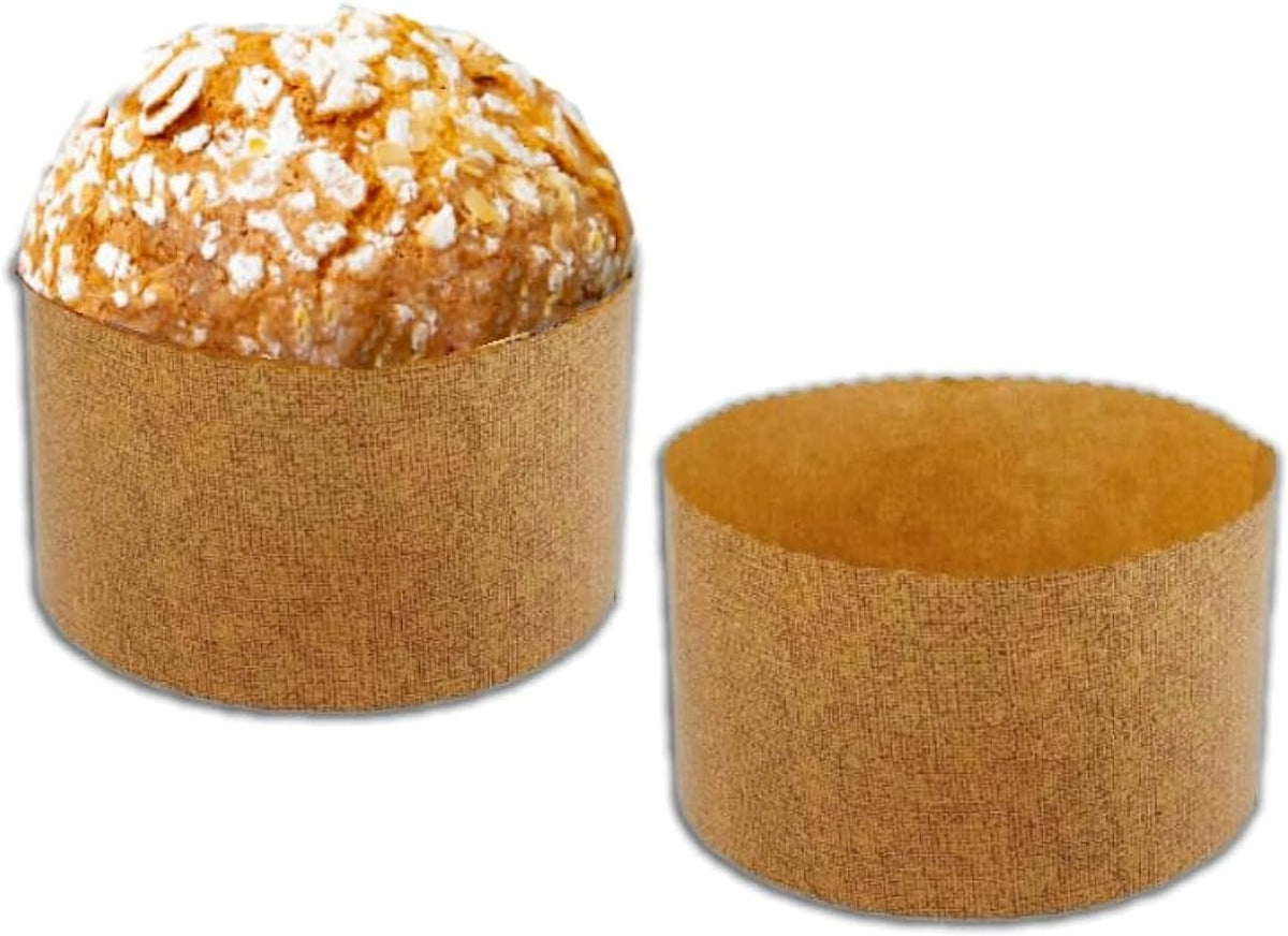 Pastry Chef's Boutique Thin Panettone Paper Pan Mold - Large 1 Kg - 6-5/8" x 4-5/16" - Pack of 6