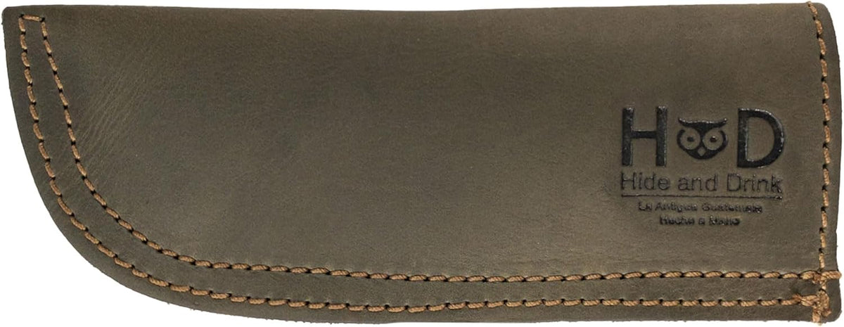 Hide & Drink, Hot Handle, Cast Iron Protector, Panhandle Potholder, Double Layered, Double Stitched, Slides On/Off Easily onto Metal Skillet Grips, Full Grain Leather, Handmade, Dark Jade