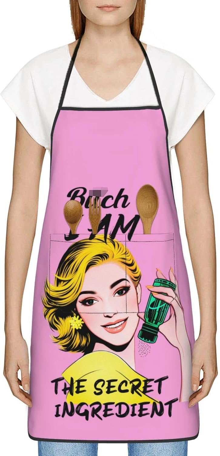 Women Men Bib Aprons Chef Cooking Aprons with Pockets for Kitchen Cooking BBQ Baking Grilling