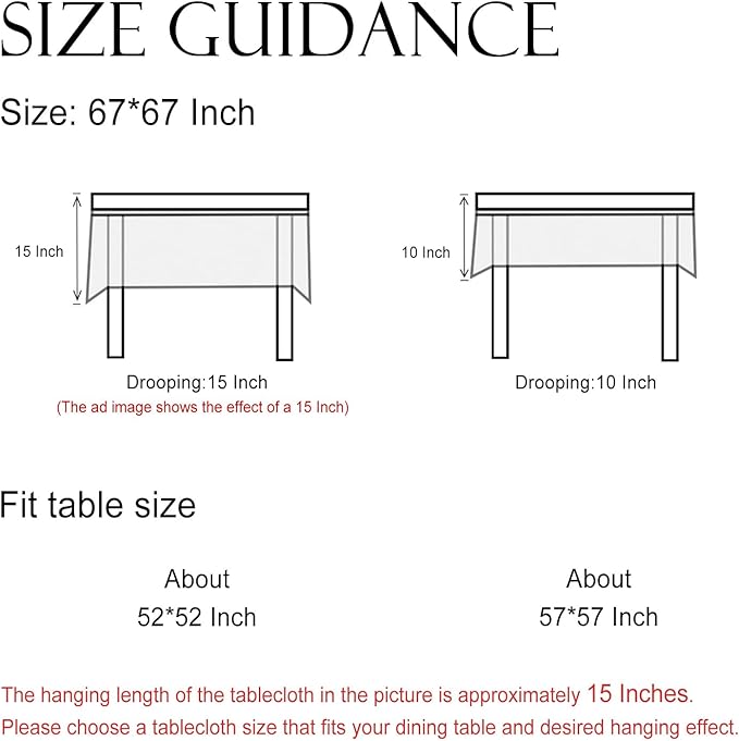 ISAENNE Designer Chinoiserie Linen Floral Square Tablecloth,White Wrinkle Resistant Table Cloth,Elegant Decor Tablecloths for Dining Thanksgiving Kitchen Party Christmas,67"*67"-Daffy