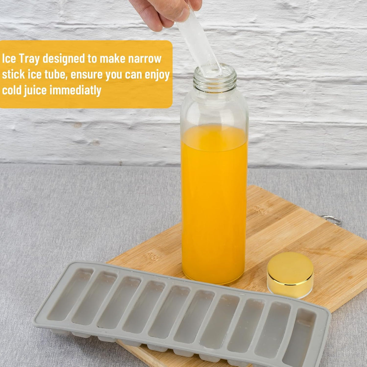 Zukro Glass Water Bottles with Lids 18 oz, Reusable Juice Bottles for Juicing, Leak Proof Juice Storage Containers for Fridge, Clear Drinking Jars With Stainless Steel Caps, BPA Free, Set of 12 Gold