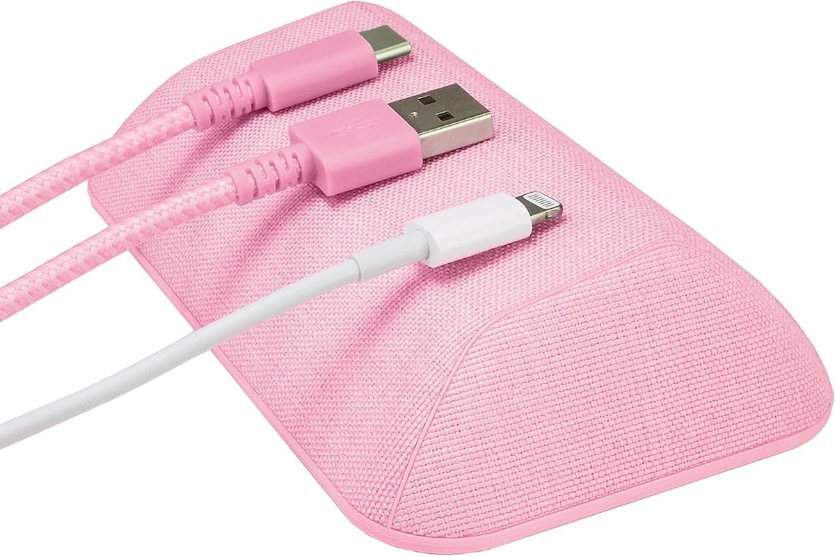 Smartish® Magnetic Cord Holder - Bigger Cable Wrangler Organizer with Magnet Clips for Charger Management on Desktop, Nightstand, or Side Table - Holds 6+ Cables - I'm Blushing