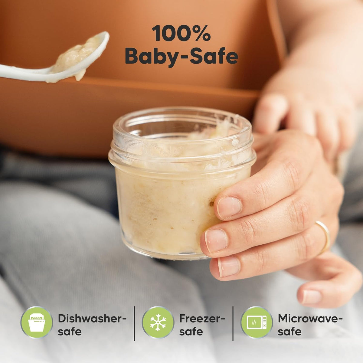 KeaBabies 12pk 4oz Glass Baby Food Containers with Lids - Leak-Proof, Microwavable Small Glass Jars, Baby Purees & Toddler Snack Storage Containers, BPA-Free, Dishwasher & Freezer Safe (Lilac)