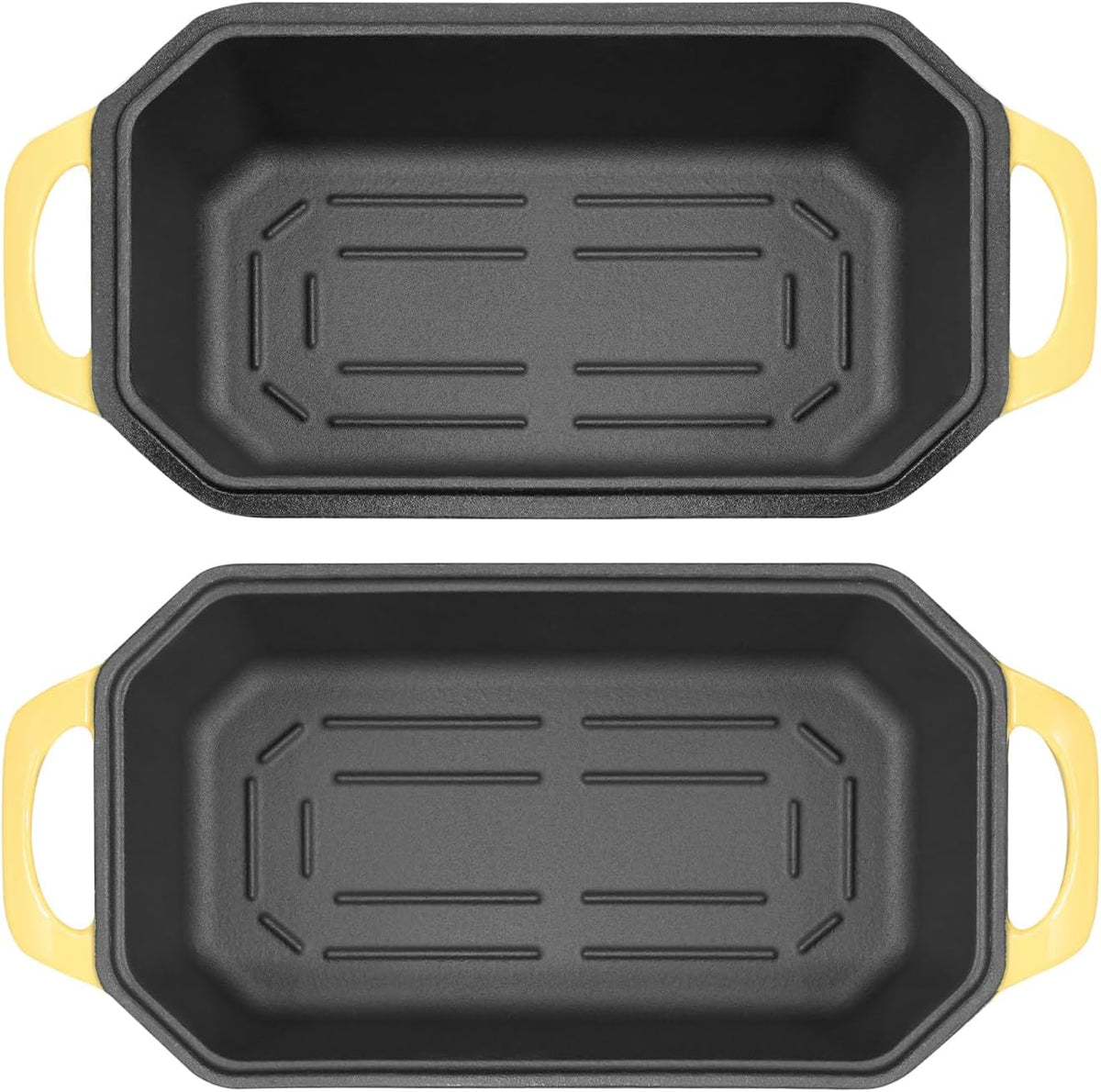 Bread Pan Cast Iron Loaf Pan with Lid Bread Loaf Pan 9x5 Inch Loaf Pan Enameled Cast Iron Sourdough Loaf Pan, Yellow
