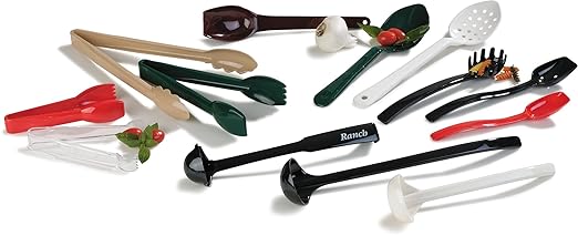 Carlisle FoodService Products Carly Salad Tong, 6" Salad Tong, Black (12 Pack)