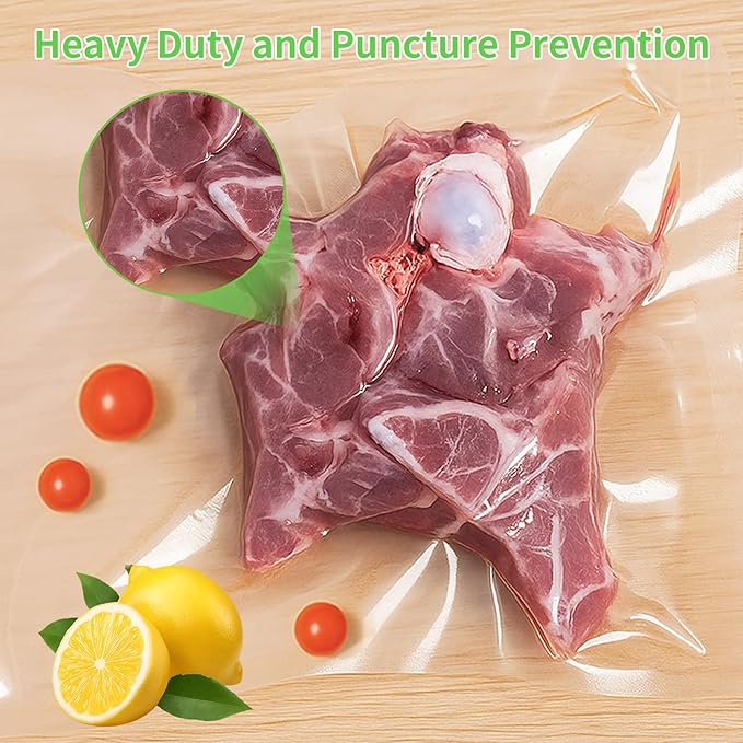 MakMeFre 300 Pint Size 6" x 10" Vacuum Sealer Bags with BPA Free and Heavy Duty,Great for Food Storage Vaccume Sealer PreCut Bag
