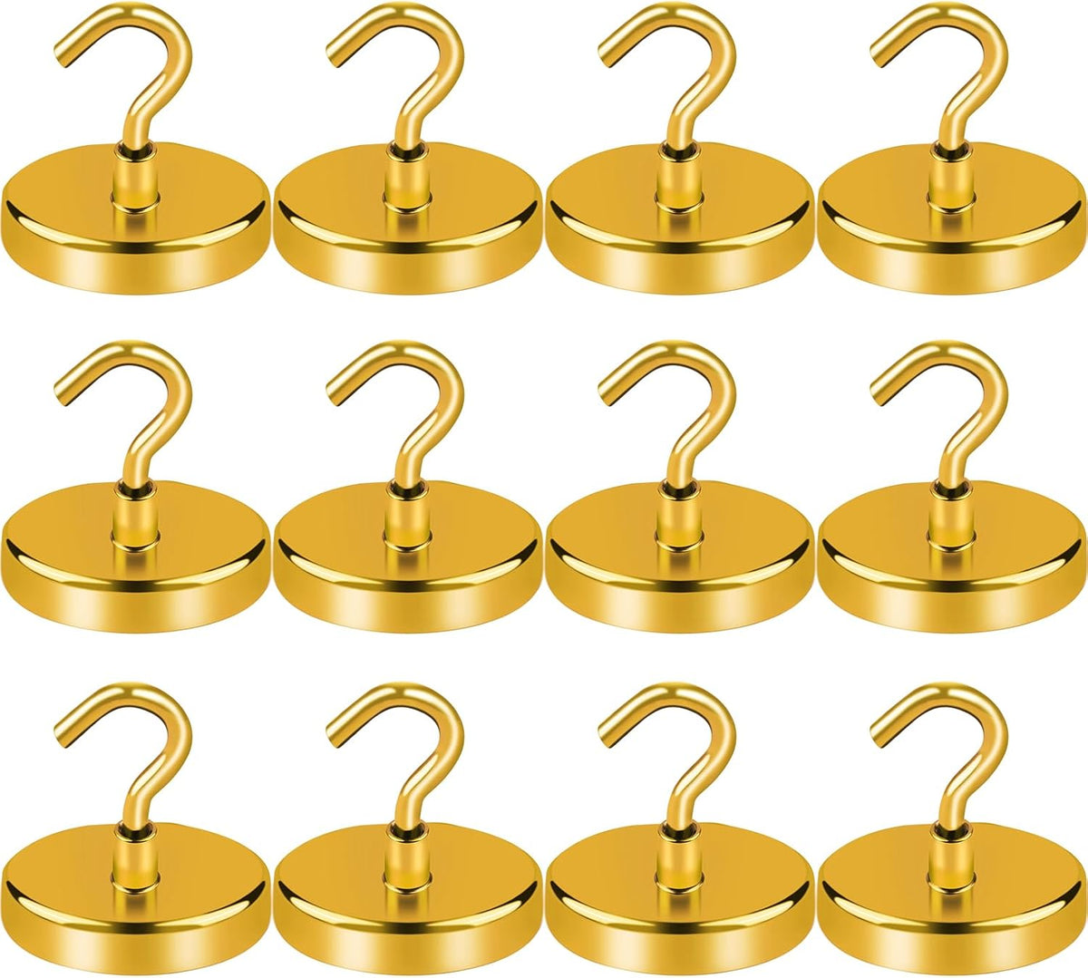 LOVIMAG Cruise Ship Essentials - 150Lbs Heavy Duty Yellow Magnetic Hooks for Cruise Cabins - Strong Hanging Hooks - 12 Pack