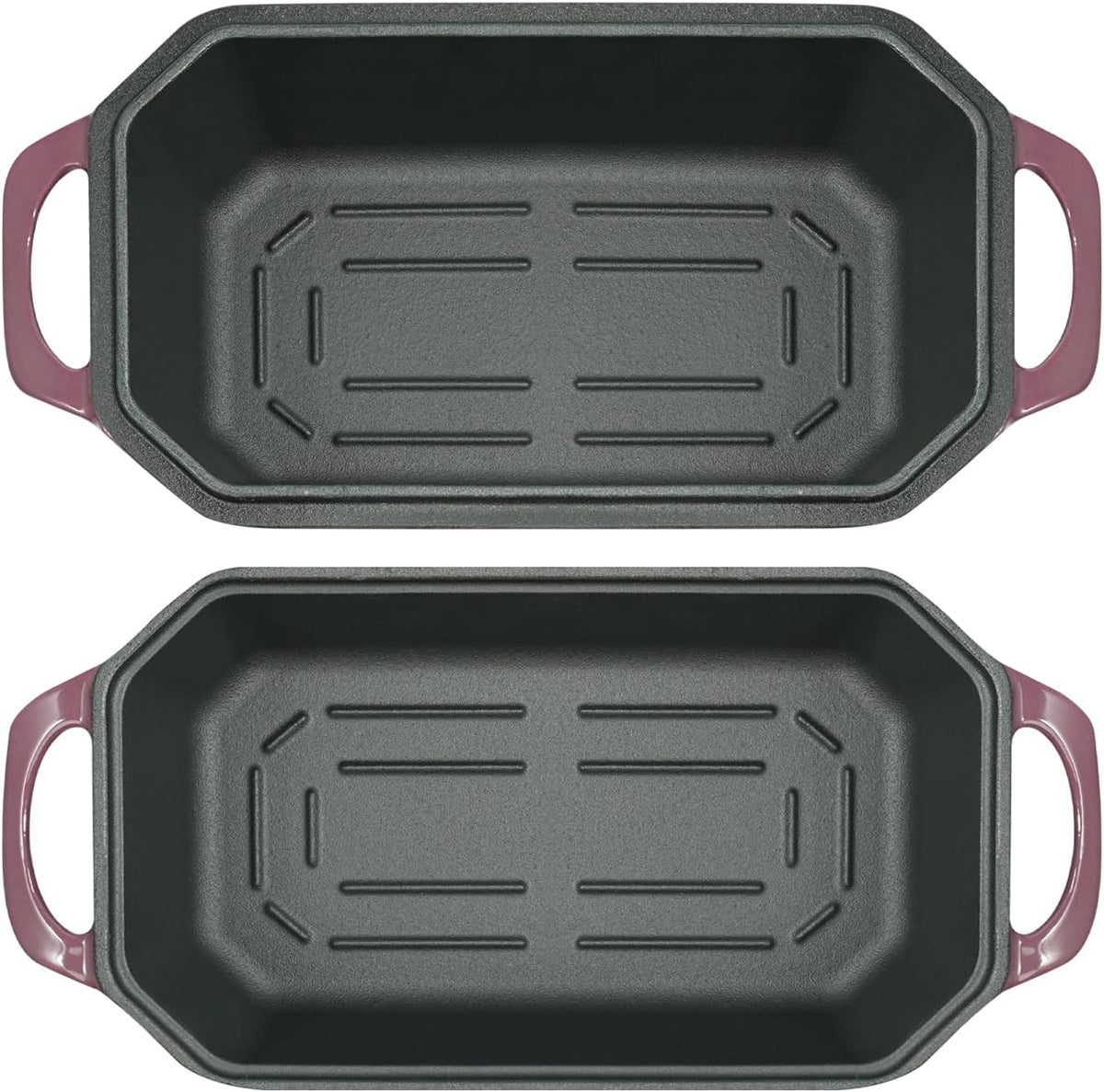 Bread Pan Cast Iron Loaf Pan with Lid Bread Loaf Pan 9x5 Inch Loaf Pan Enameled Cast Iron Sourdough Loaf Pan, Magenta