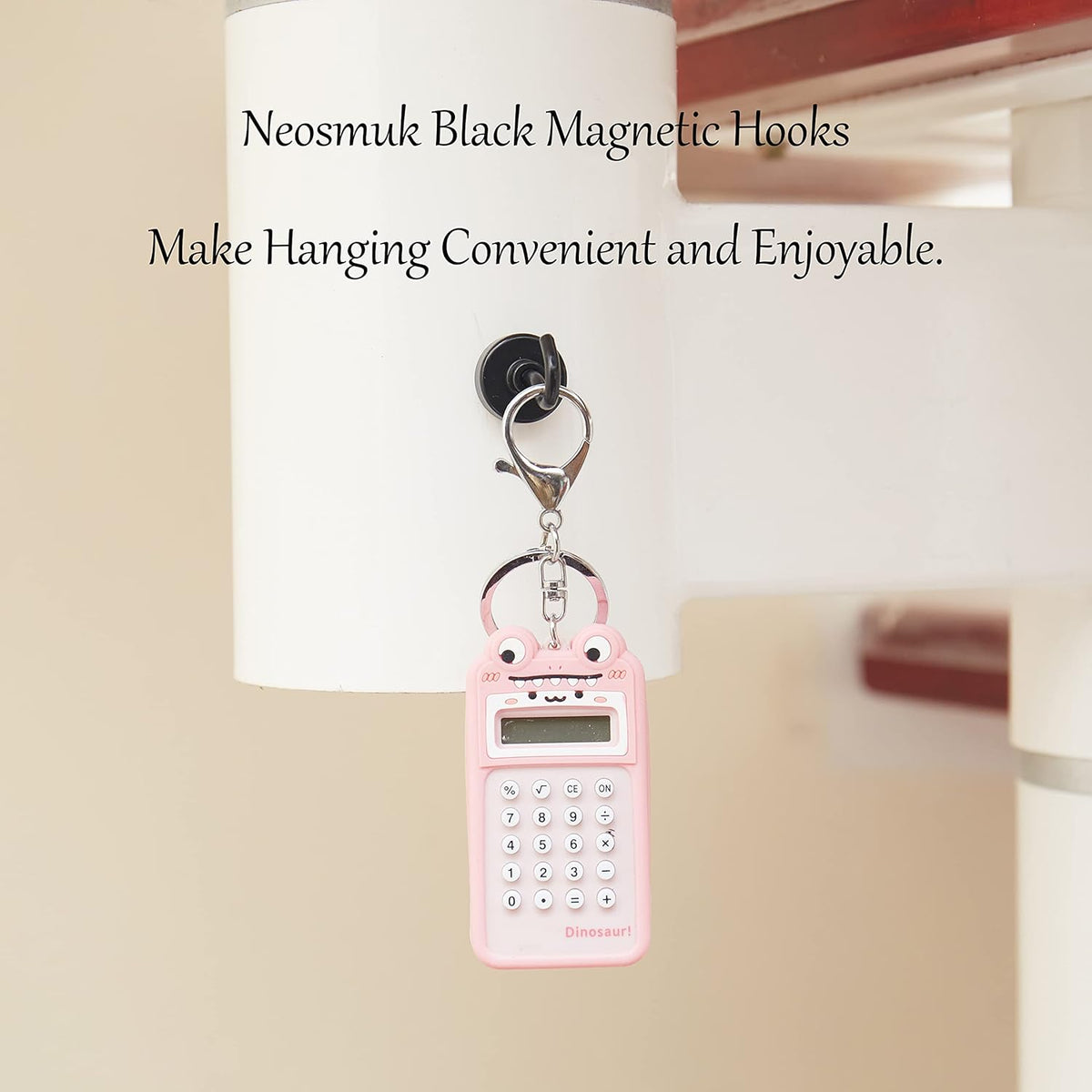 Neosmuk Black Magnetic Hooks, Heavy Duty Earth Magnets with Hook for Refrigerator, Extra Strong Cruise Hook for Hanging, Magnetic Hanger for Cabins, Grill (Black, Pack of 10)