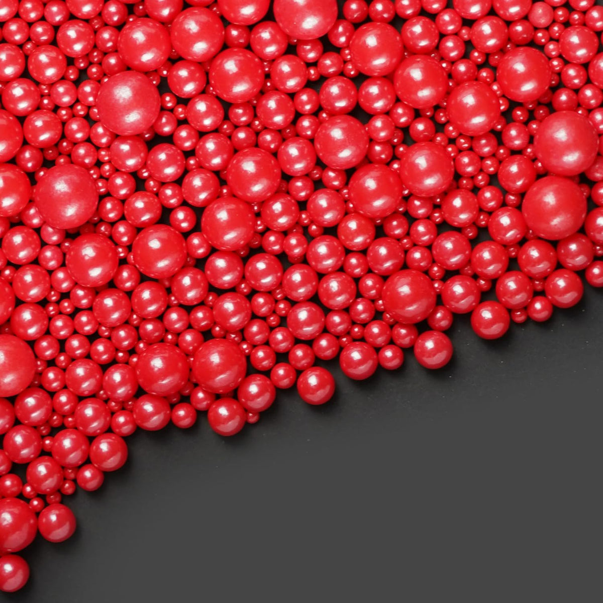 Dazzjoy Edible Christmas Red Pearl Sugar Sprinkles, Mix Size, 4.58oz, Red Sprinkles for Cupcake Decorating, Baking Cake Decorations, Wedding Party Valentines Easter Supplies