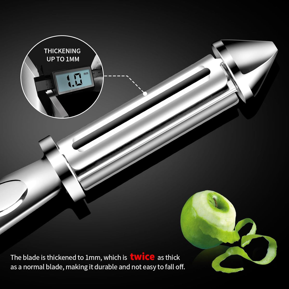 MAD SHARK Ultra Sharp Potato Peeler, Fruit Carrot Veggie Peelers for Kitchen,Flat/Serrated Blade 2 in 1-I Shaped Stainless Steel Peelers,Vegetable Peeler with Ergonomic Non-Slip Handle