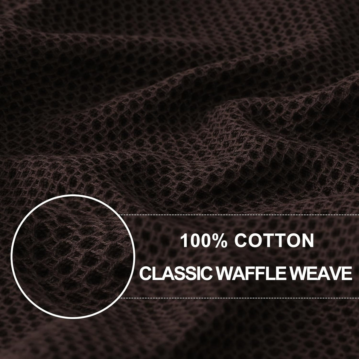 Homaxy 100% Cotton Waffle Weave Kitchen Dish Cloths, Ultra Soft Absorbent Quick Drying Dish Towels, 12 x 12 Inches, 8-Pack, Dark Brown