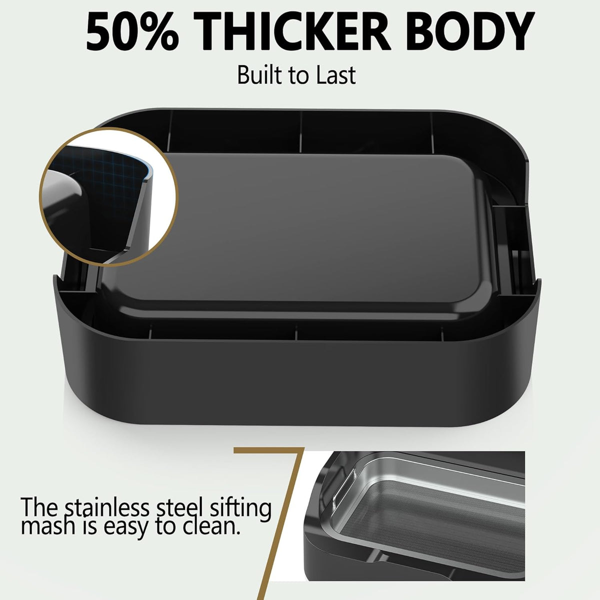 Trimming Tray with 150-Micron Replaceable Mesh – Ergonomic High-Wall Design with Static Brush for Fine Particle Sorting and a Clean, Organized Workspace