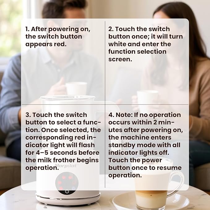 Large Electric Milk Frother and Steamer, 16.9oz/500ml Milk Steamer and Frother for Latte or Hot Chocolate, Dishwasher Safe, BPA Free, 6 Functions, Enjoy Perfect Milk Froth in 2 Min (Black-Glass)