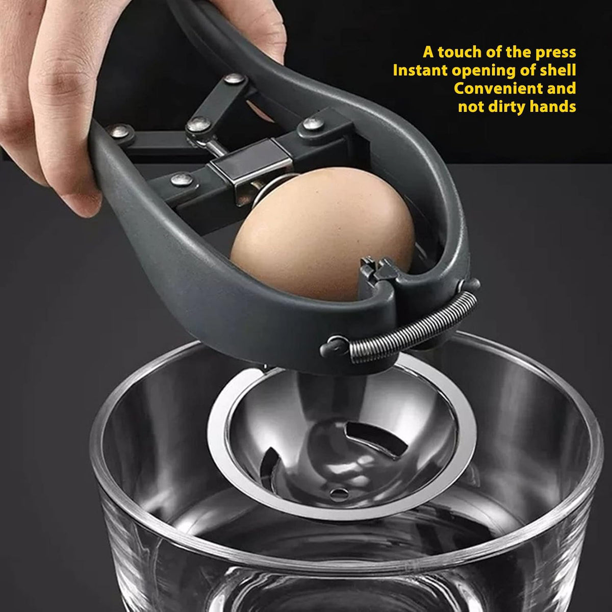 Egg Cracker, Automatic Stainless Steel Egg Opener Eggshell Cutter Tool Egg Yolk White Separator Egg Cracking Tool for Baking Cake, Creative Kitchen Tools