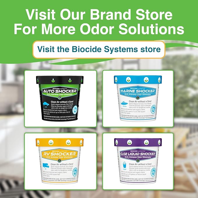 Biocide Systems Room Shocker Strong Odor Eliminator for Home & Office, Eco-Friendly Chlorine Dioxide Odor Bomb for House Interior Up to 400 Square Feet of Floor Space (6-Pack)