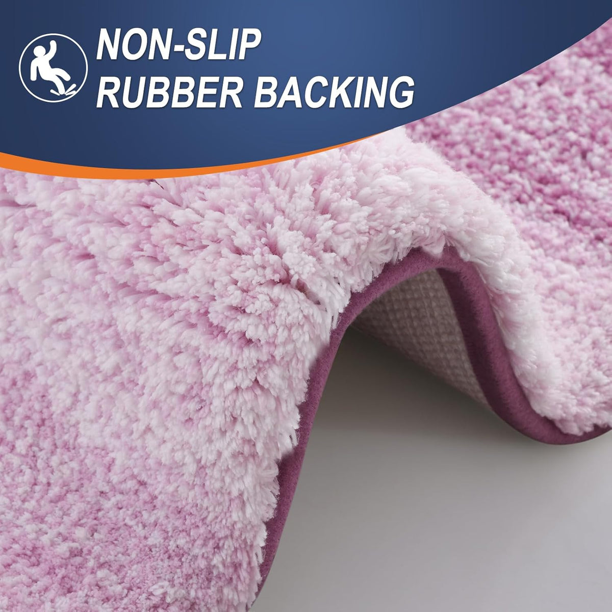 OLANLY Bathroom Runner Rugs 47x20, Extra Soft Absorbent Microfiber Bath Rugs, Rubber Backing, Quick Dry, Washable Bath Mats for Bathroom Floor, Tub and Shower, Home Decor Accessories, Pinkish-Purple
