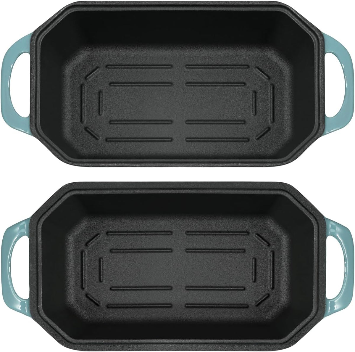 Bread Pan Cast Iron Loaf Pan with Lid Bread Loaf Pan 9x5 Inch Enameled Cast Iron Sourdough Bread Pan, LightBlue