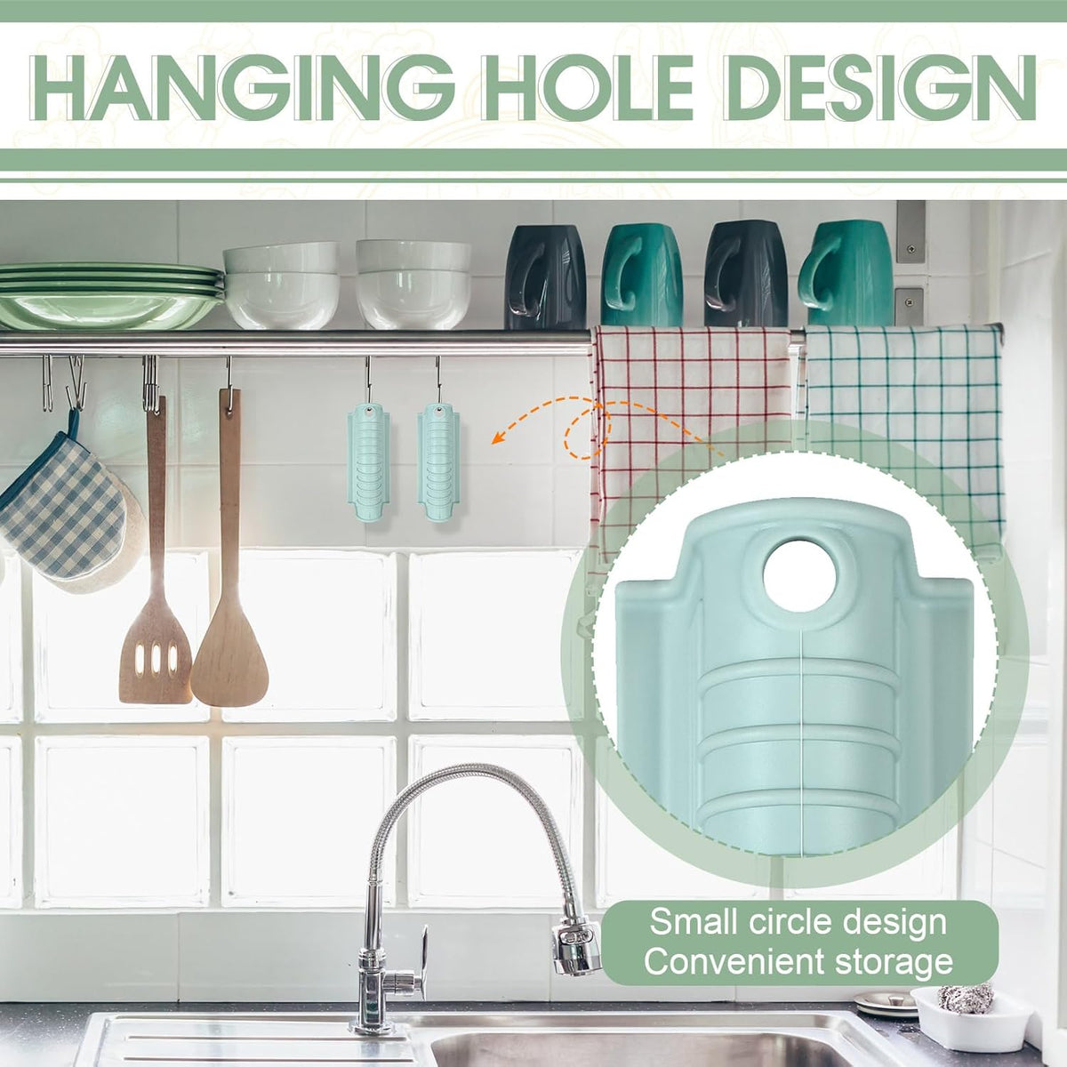 Patelai 4 Pcs Silicone Assist Hot Pan Handle Holder Pot Handle Covers for Cast Iron Skillets Holder Sleeve Nonslip Heat Resistant Pan Cover for Enameled Griddles Casserole Frying Cookware(Mint Green)