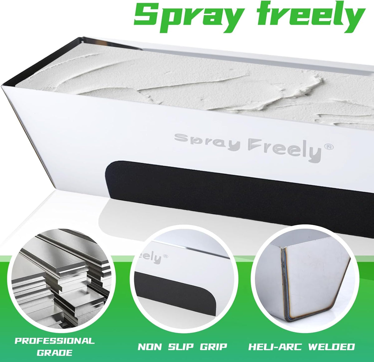 Drywall Mud Pan, Stainless Steel Mud Pan, Sheared Edges for Easy Knife Cleaning, Perfect Size for Larger Drywall Knife, Suitable For Mortar, Mixing Cement, Putty And Paint (12 Inch 1 Pack)