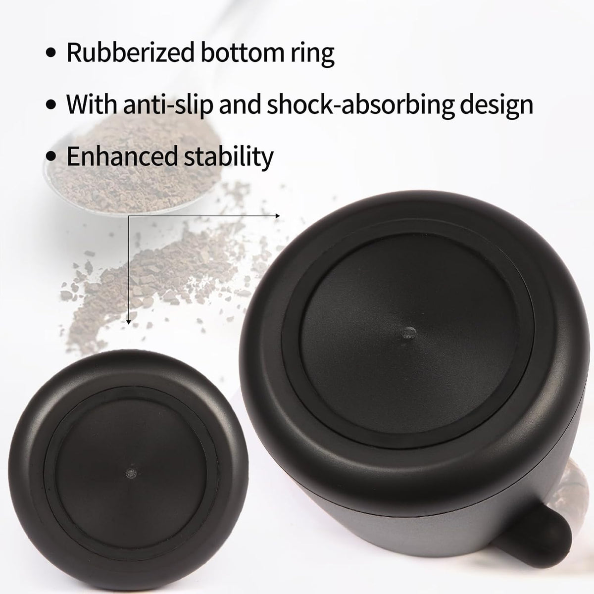 Knock Box Large Capacity Design Espresso Knock Box Shock-absorbent Knock Box Espresso with Removable Knock Bar and Non-Slip Base Espresso Accessories for Home/Office