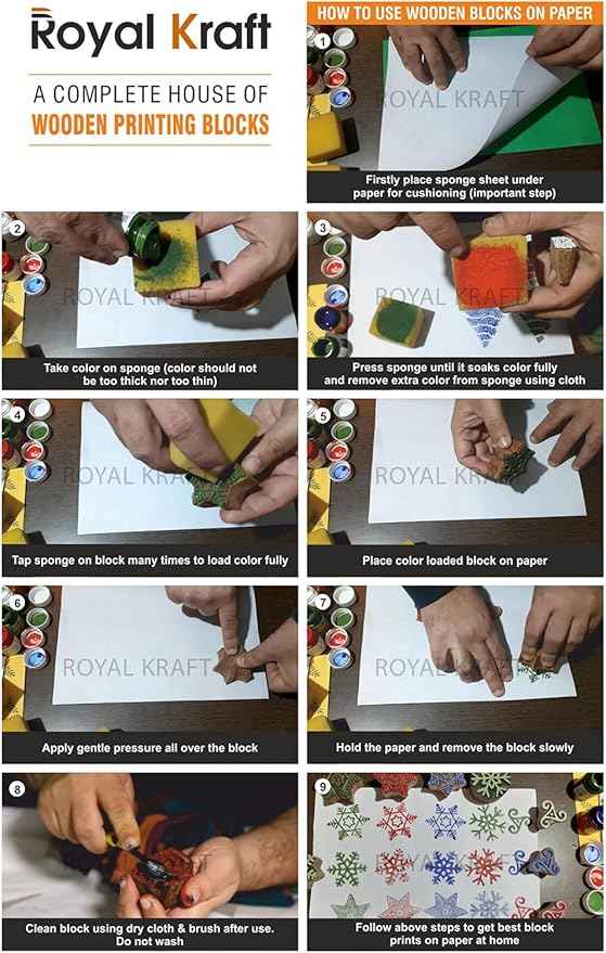 Royal Kraft Floral Wooden Block Printing Stamps (Set of 25) - DIY Henna Fabric Textile Paper Clay Pottery Blocks Bulk01_25F