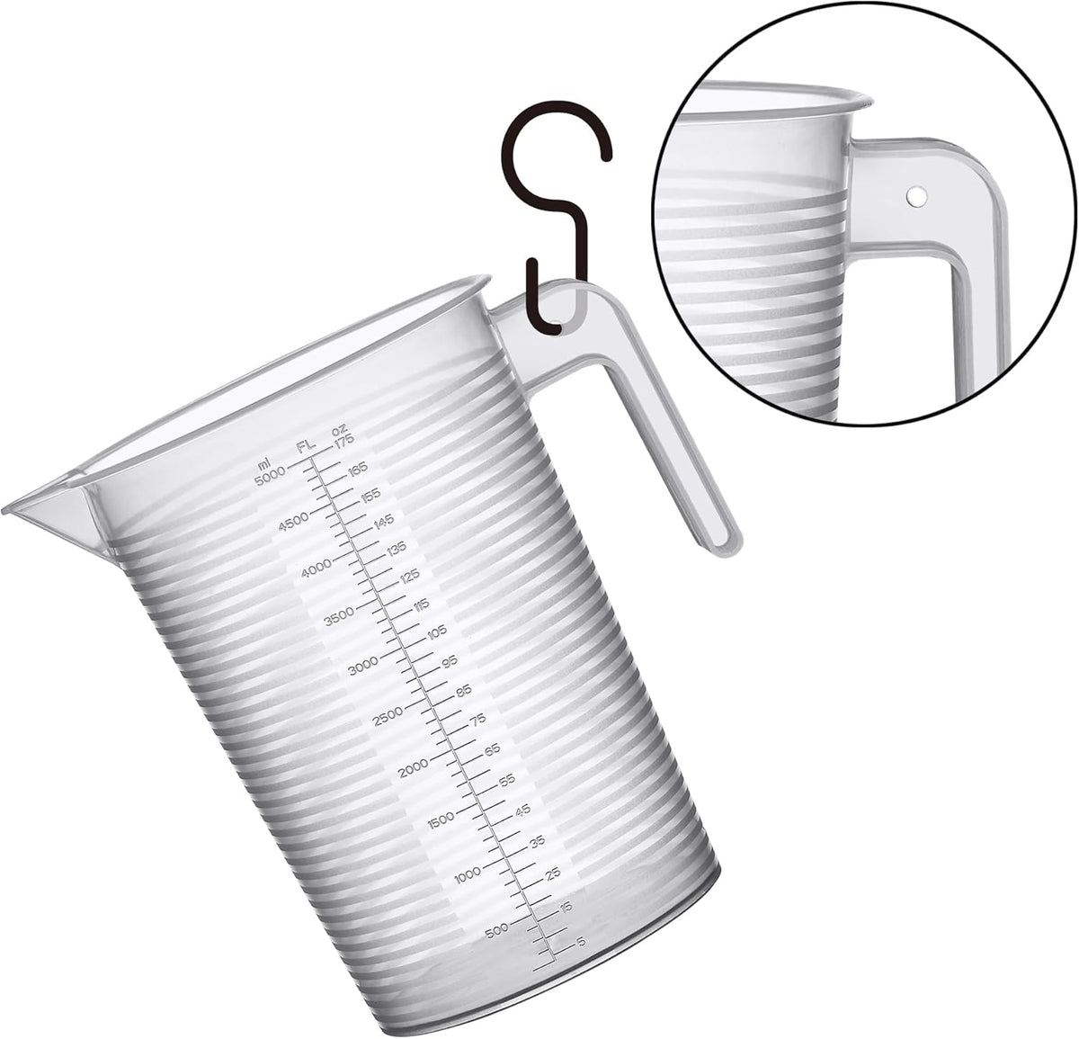 Amazing Abby - Michelle - 128-Ounce (1-Gallon, 4-Quart) Unbreakable Plastic Measuring Pitcher (1-Pack), Measuring Jug with Conversion Chart, Food-Grade, Dishwasher-Safe, Great for Kitchen, Lawn, Pool