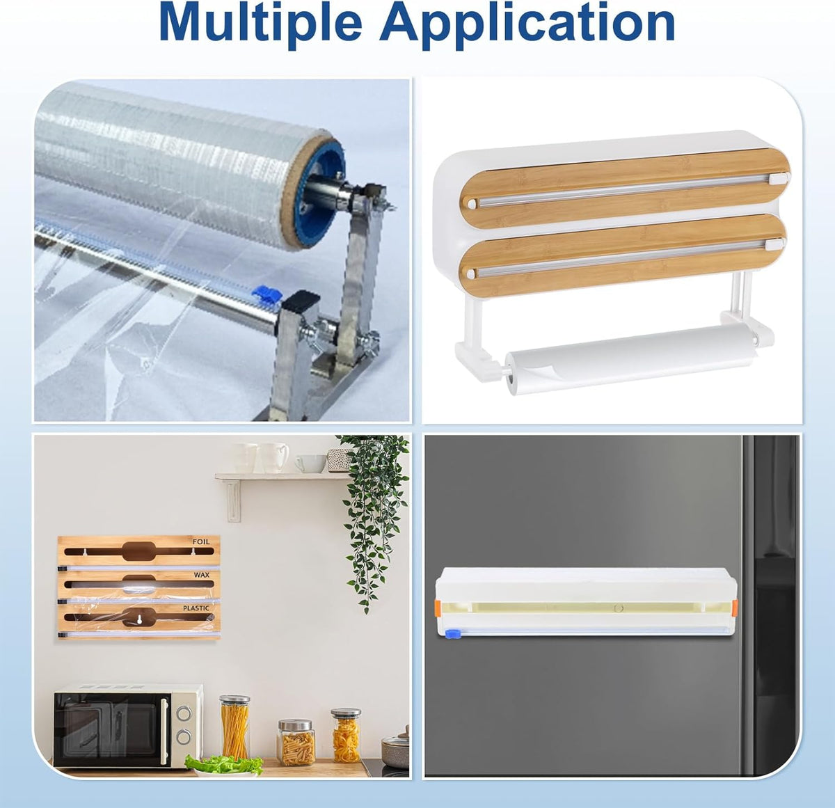 PATIKIL 12pcs Plastic Wrap Cutter, 14in Plastic Wrap Slide Cutter Self Adhesive Installation Replacement for Aluminum Foil Wax Paper Parchment Paper Wrap Dispenser, White