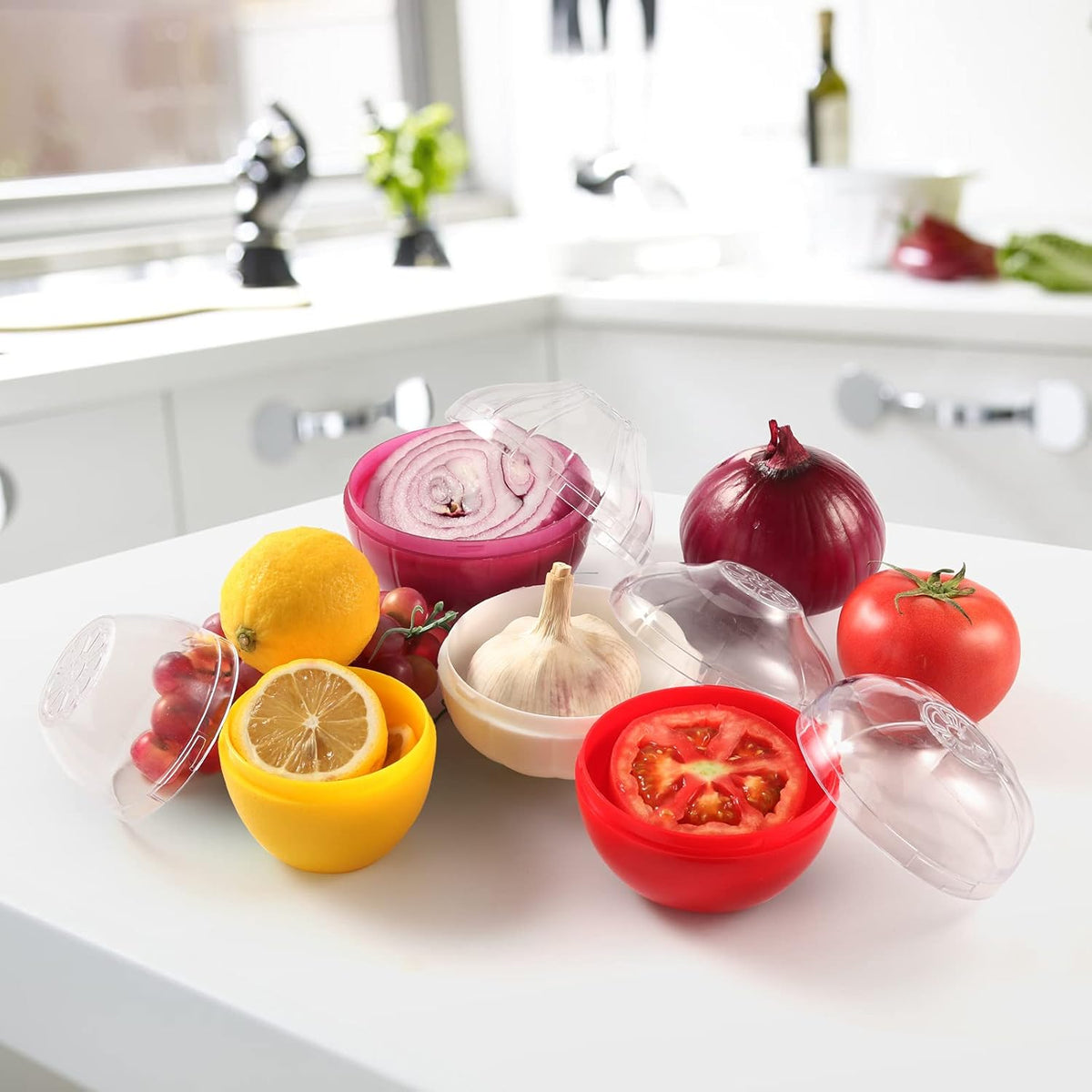Garlic Storage Containers, Reusable Garlic Keeper for Refrigerator, Individual Garlic Saver Holder Organizer for Fridge to Keep Garlic Fresh