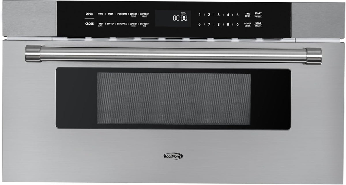 KoolMore KM-MD30-SS Microwave Drawer, Capacity in Stainless-Steel, 30 in/1.2 cu. ft, Silver