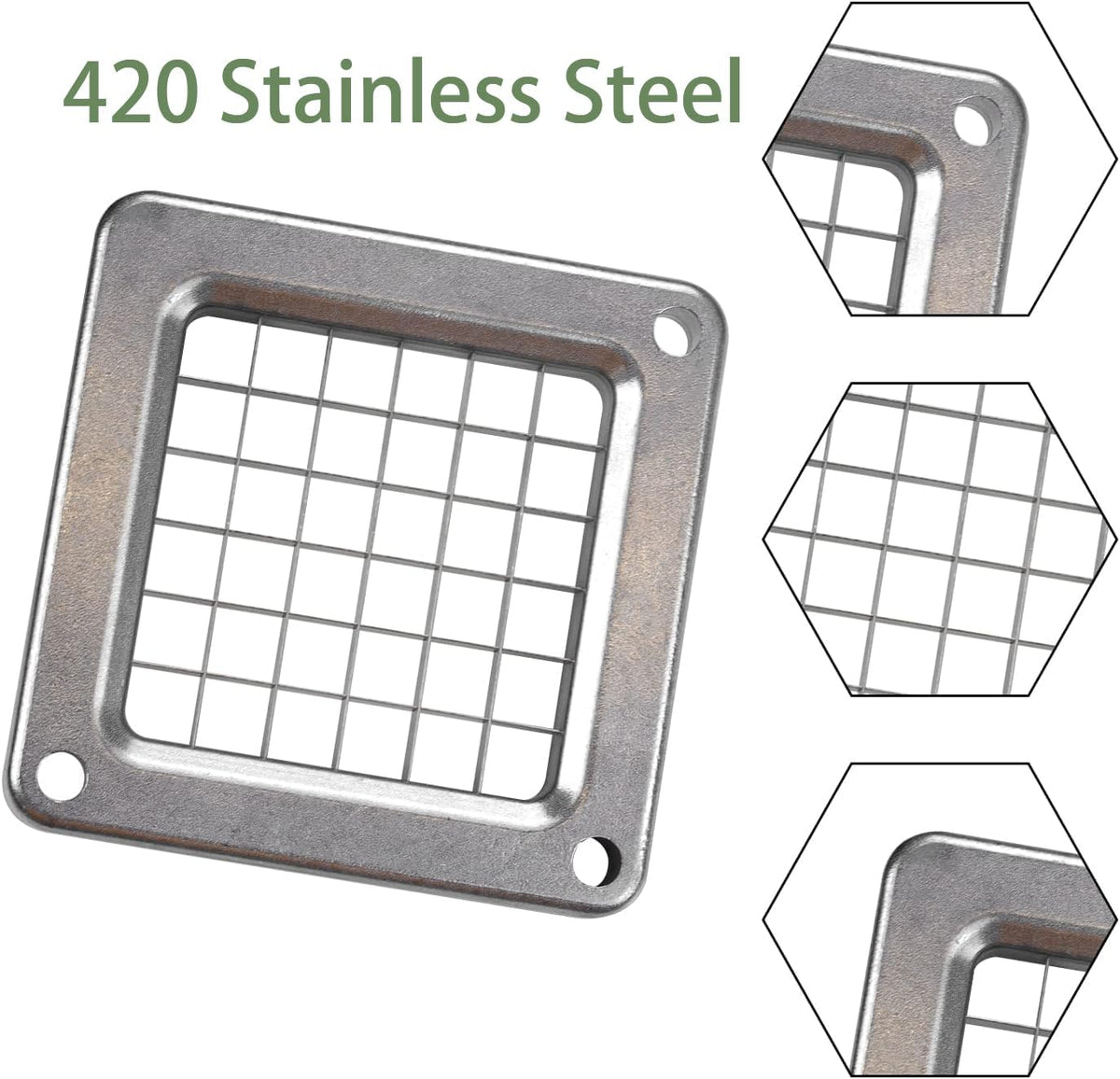 Commercial French Fry Cutter Stainless Steel.Potato Cutter for French Fries with 3/8 and 1/4Inch Blade, Commercial French Fry Cutter Manual Potatoes Cutting Machine with Suction Feet.