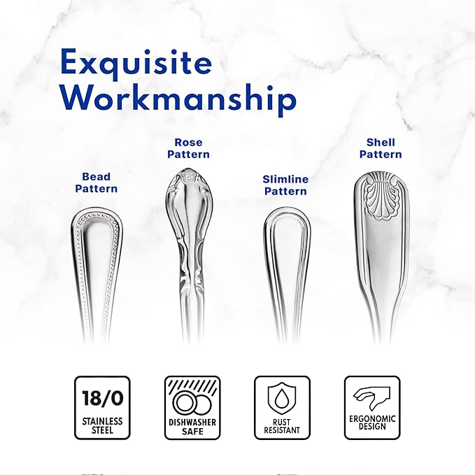 New Star Foodservice 58642 Rose Pattern, 18/0 Stainless Steel, Dinner Fork, 7.2-Inch, Set of 12