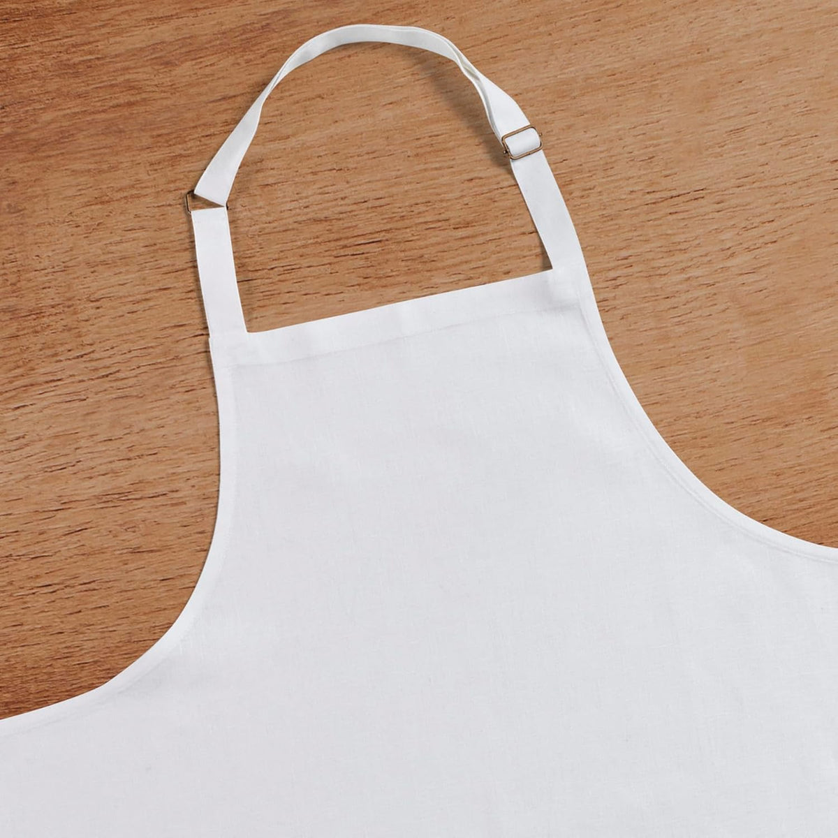 Solino Home 100% Pure Linen Apron for Women & Men - White Stripe Full Midi Bib Apron, Adjustable Neck Strap with Center Pockets for Kitchen, Chef - Handcrafted from European Flax