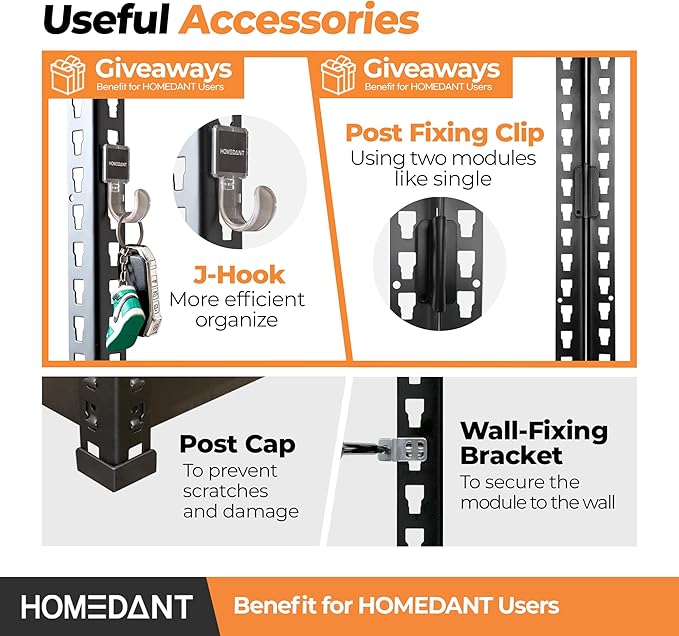 HOMEDANT 5 Tier Storage Shelves Adjustable Laminated Boltless Garage Metal Shelving Unit Heavy Duty Utility Rack Shelf Warehouse Pantry Closet Kitchen 35.9" W x 16.2" D x 71.3" H 10Pack