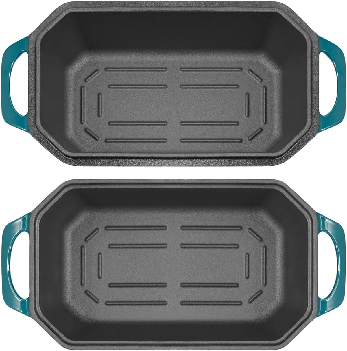 Bread Pan Cast Iron Loaf Pan with Lid Bread Loaf Pan 9x5 Inch Loaf Pan Enameled Cast Iron Sourdough Loaf Pan, DarkCyan
