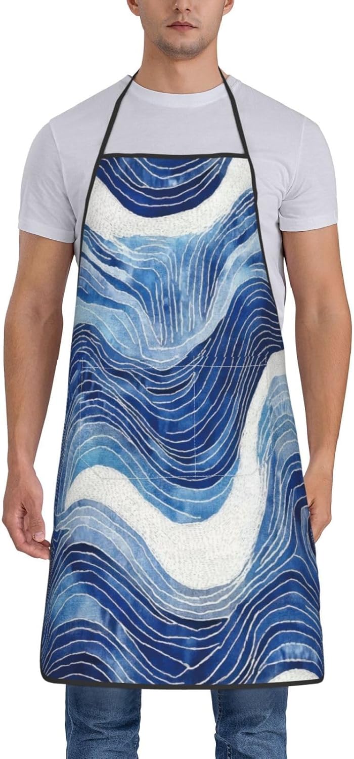 Women Men Bib Aprons Chef Cooking Aprons with Pockets for Kitchen Cooking BBQ Baking Grilling