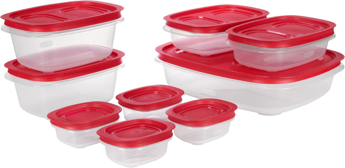 Rubbermaid EasyStore Large Containers, 18-Piece Set, Food Storage Containers, Food Storage Containers with Lids