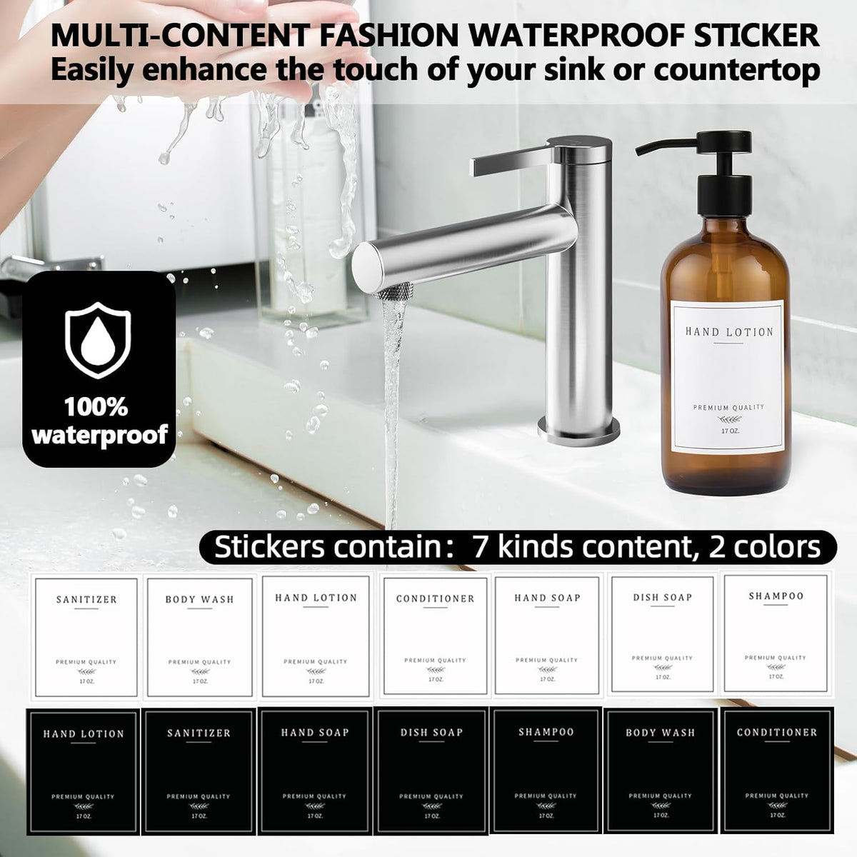Amber Glass Soap Dispenser - Dish Hand Soap Dispenser for Kitchen, Bathroom Soap Lotion Dispenser with Pump, Refillable Liquid Soap Pump Dispenser Set with Tray, Amber Bottle/Black Pump-pd