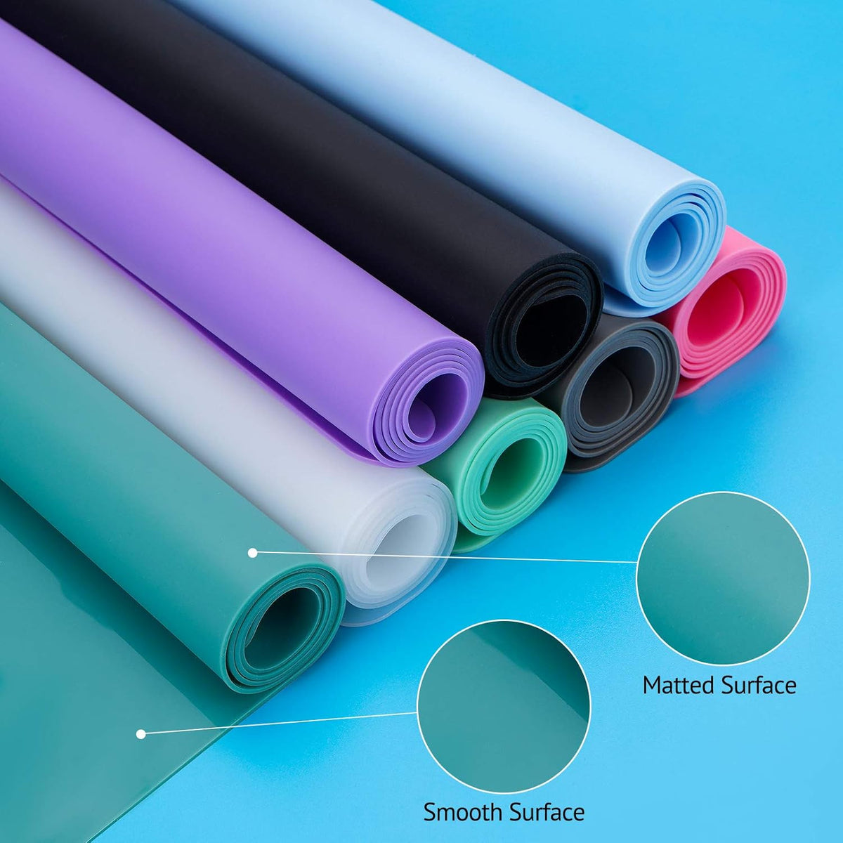 Gartful Silicone Mats for Kitchen Counter, Thicker 0.06", 25 x 17 inches Multipurpose Table Mat, Silicone Pad Desk Work Mat, Nonstick Nonskid Heat-Resistant Pad, Placemat, Black, 2PCS