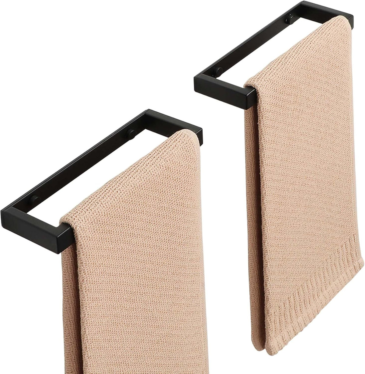 Alise Bath Towel Bar,Wall Mount Towel Holder Towel Rack Towel Hanger for Bathroom Lavatory,8 Inch SUS304 Stainless Steel Towel Rail,Matte Black GJF020-B【2-Pack】