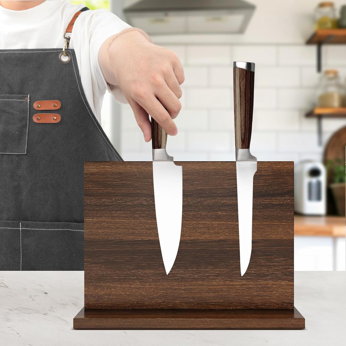 Magnetic Knife Holder, Double-Sided Magnetic Knife Block Universal Multi-function Display Rack for Kitchen Counter