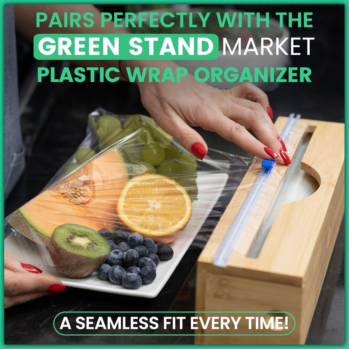 400 Sq Ft Certified Compostable Plastic Wrap – ASTM D6400 Certified Refill Roll – Durable, Food Safe, Plastic-Free Alternative