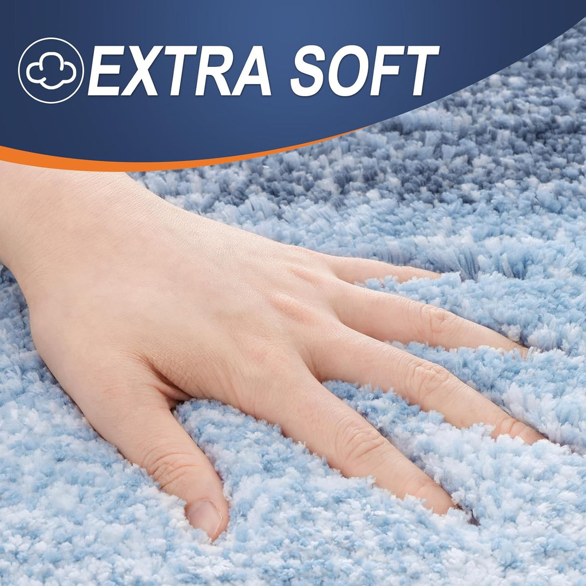 OLANLY Bathroom Rugs Mat 36x24, Extra Soft Absorbent Microfiber Bath Rugs, Rubber Backing, Quick Dry, Machine Washable Bath Mats for Bathroom Floor, Tub and Shower, Home Decor Accessories, Blue