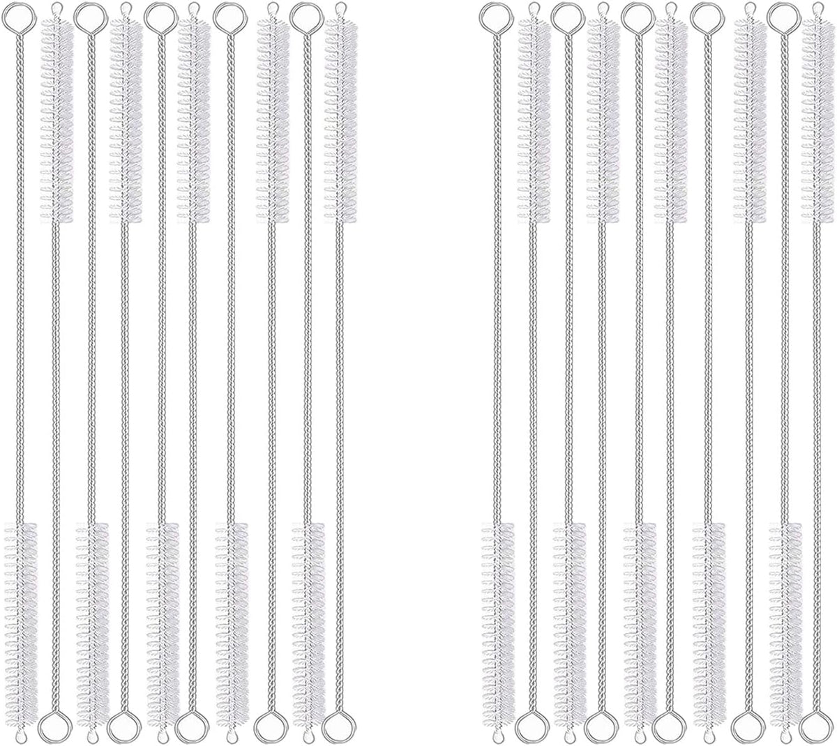 20PCS Straw Cleaner Brush kit,Straw Brush of 8mm-10.6 inch for Water Bottle Sippy Cup with Straw,Glass Straw,Piper Cleaning,Tubes Cleaning Like Filter and Sink Drain Hair Remove (Rubber top)