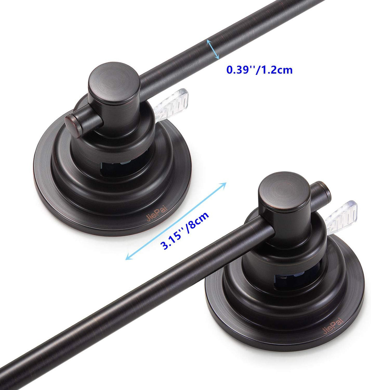 JiePai Suction Cup Towel Bar,Removable Modern Vacuum Towel Holder for Bathroom Door Adhesive Towel Rack Holder (Suction Towel Bar-16 inch Rubbed Bronze)