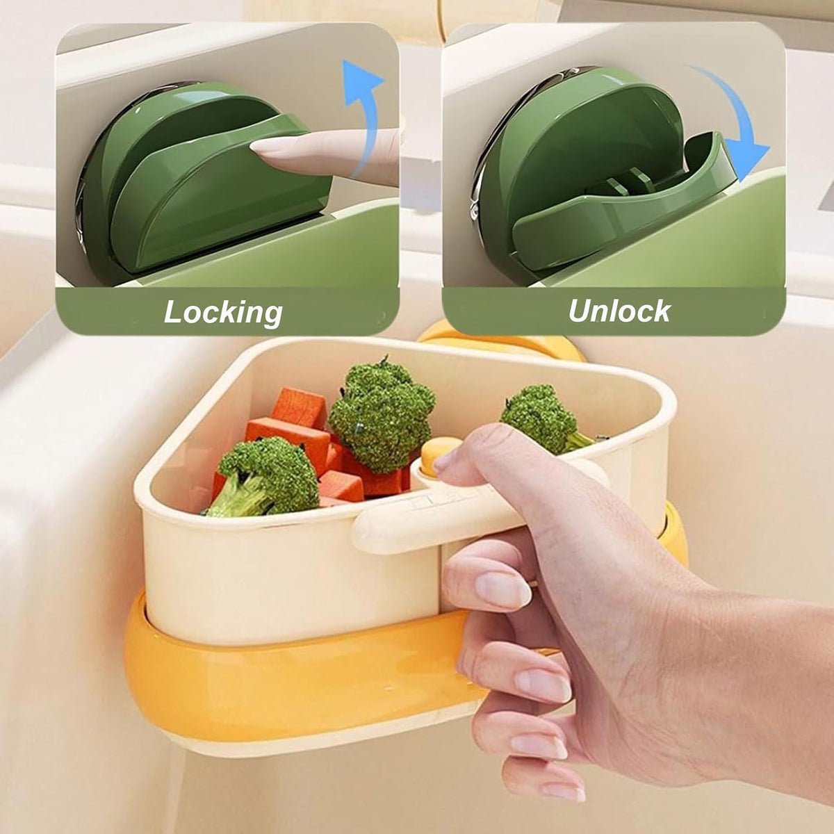 Suction Cup Sink Corner Rack, Triangular Sinks Basket Shelf, Automatic Dumping Corner Sink Strainer with Drain Hole, Food Waste Catcher (2PCS)