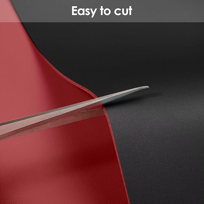 Leather Table Cover,1.8mm Thick,36x54 Inch Table Protector,Table Protector for Dining Room Table,Table Protectors for Rectangle Tables.(Black+Wine Red,36x54)