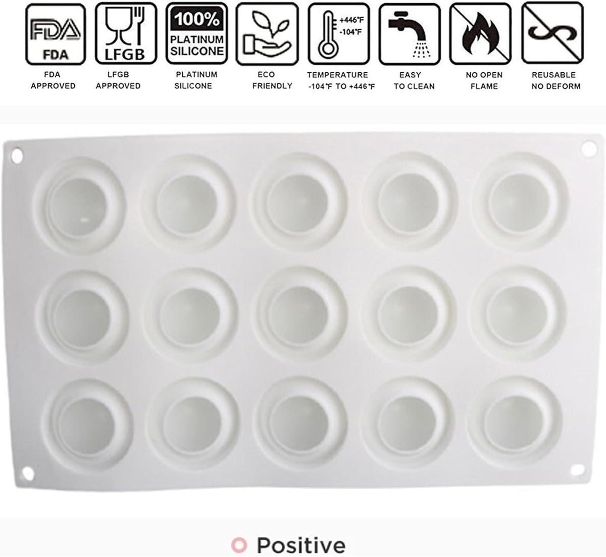 OCPO KITCHEN Apple Silicone Mold for Baking Mousse Cake, Candy, Chocolate, French Fruit Dessert, Pastry, Cupcake, Ice Cream, Pudding, Cake Decoration Mold, 3D Apple Shape (15-Cavity)
