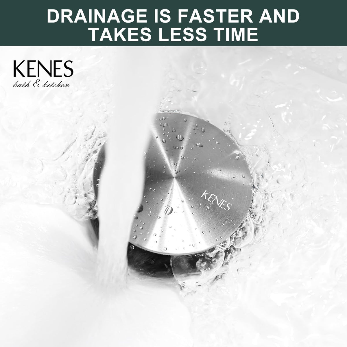 KENES Bathroom Sink Drain Stopper Pop up Sink Drain with Overflow, Brushed Nickel Lavatory Bathroom Vanity Sink Drain Assembly, Built-in Anti-Clogging Strainer