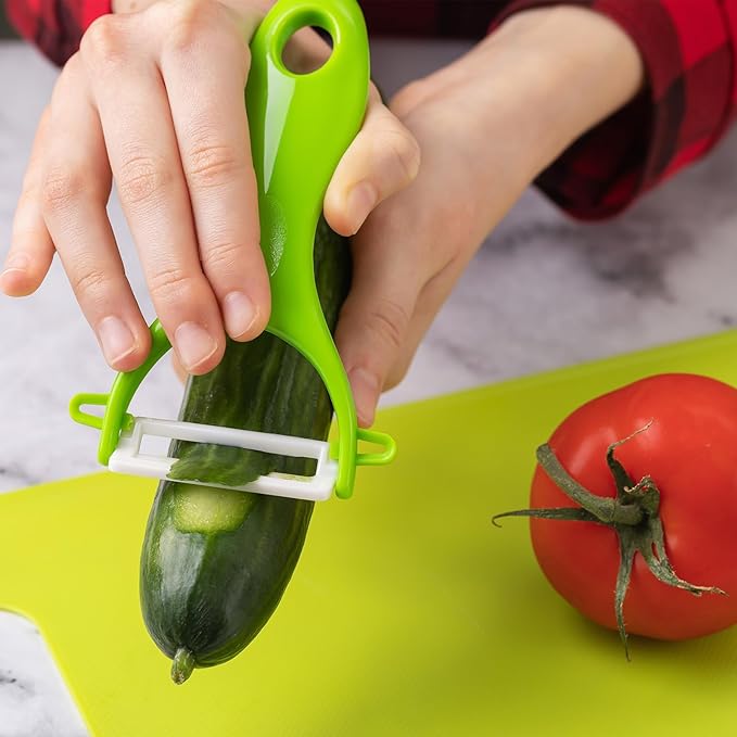 uxcell Vegetable Peeler Set, 4.5 Inch Stainless Steel Potato Peeler for Apple Fruits Carrot Yellow